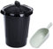 Easy Shopping® 80 Litre 80L Extra Large Black Plastic Dustbin Kitchen House Garden Storage Animal Feed Unit Bin with Clip Locking Lid WITH FREE SCOOP