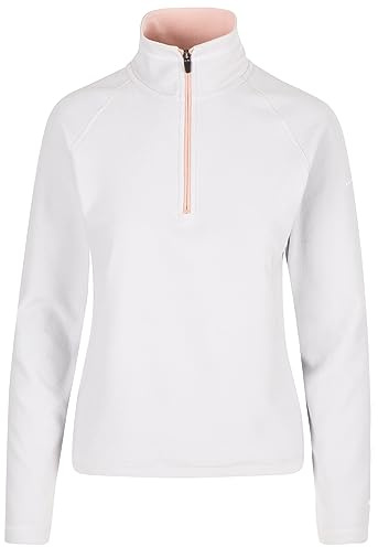 Trespass Womens Fleece Jacket Skylar - Microfleece, Airtrap, 1/2 Zip Neck, Contrast Inner Collar and Trims, Knitted, 100% Polyester Pale Grey