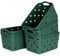 ASelected 5 Pack Plastic Woven Storage Basket With Handles, Small 24x16x14cm, Beautiful Fashionable, Skin Pattern Cross Woven, For Kitchen, Living Room, Office, Bathroom, Bedroom, ( Green )