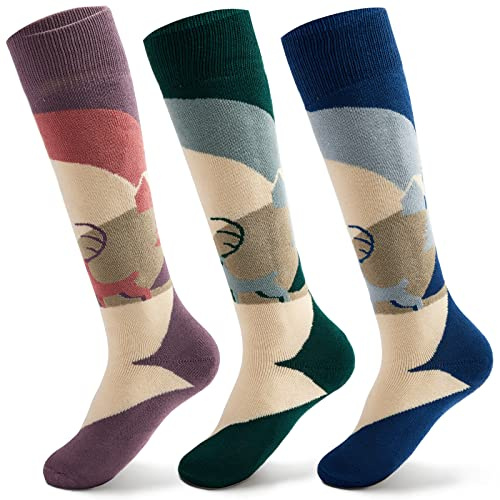 Aisyee Ski Socks Boys Winter Socks Kids Long Socks Cozy Thick Warm Socks for Girls Size 11-13 Age 8-10 Years
