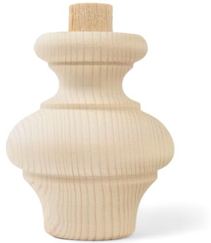 Holzando Holzfüße für Möbel aus Fichte ø87 - naturbelassenes Holz - ideal für Restauration & Reparatur - Möbelfüße Holz in Verschiedene Größen & Materialien erhältlich