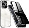 QiiStar Privacy Case for iPhone 15 Pro,Anti-Peeping Screen Transparent Back Cover Double Sided Tempered Glass 360 Full Body Phone Case Magnetic Bumper with Camera Lens Protector,Clear Silver