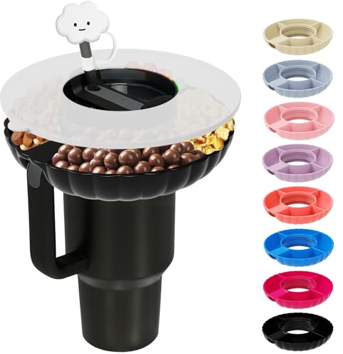 Incolumitas Stanley Snack Tray 30 oz, Snack Bowl for 30 oz Stanley Cup Accessories, Reusable Snack Tray for Stanley Tumbler with Handle, 30 oz Stanley Cup Accessories