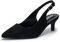 Damen Pumps Slingback Slingpumps Sandalen Spitzenschuhe mit Kitten Heel SchwarzSuede 38