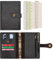 Wonderpool Ringbuch Notizbuch A6 Nachfüllbar Leder Tagebuch Organizer Binder Ordner mit Taschen Liniertes Papier Stift für Büro Schule Geschäft Reisen Planung Schreiben (Schwarz,A6)