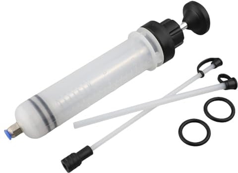 MEETOZ 200ml Oil Change Syringe Brake Fluid Extractor with Hose Oil Suction Syringe Oil Extractor Transfer Hand Pump Oil Suction gun Gearbox Oil Transfer Pump Syringe Style Manual Automotive Pump