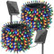 Luces de Navidad Solares Exterior, 2 * 20M 200 LED Cadena de Luces Colores 8 Modos Impermeable Guirnalda Luces Decoración para Arboles de Navidad Fiesta Boda Patio Jardine Terraza