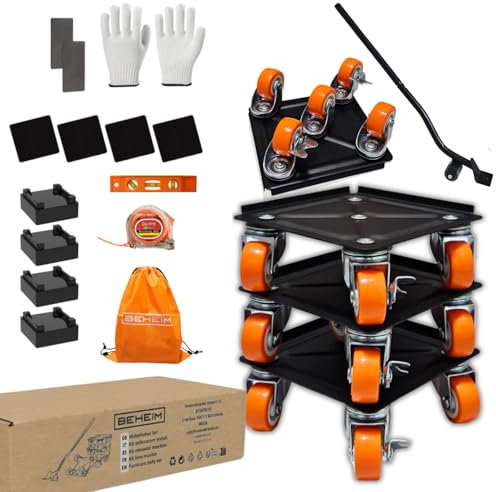 Kit para Mover Muebles Pesados con Ruedas, Kit Elevador Muebles Pesados con Ruedas,Transportador de Muebles con Ruedas, Ideal para Sofás, Armarios, Mesas, Electrodomésticos...