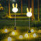 Solarlampen für Außen Gartendeko Osterhase Solarleuchte mit Stecker Lichter Kaninchen Gartenlicht,Osterdekoration Solar Kaninchen Eierlampe mit Hasenmuster Gartenfiguren Osterdeko für Draußen (2pcs)
