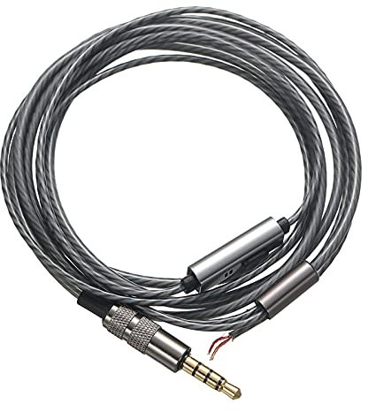 Greensen Câble D'écouteur de Bricolage avec Micro, Prise Mâle de 3,5 Mm à l'extrémité du Casque à extrémité Nue, Rechange de Casques Câblés en Cuivre Pur, Câble de Casque Semi-finis pour