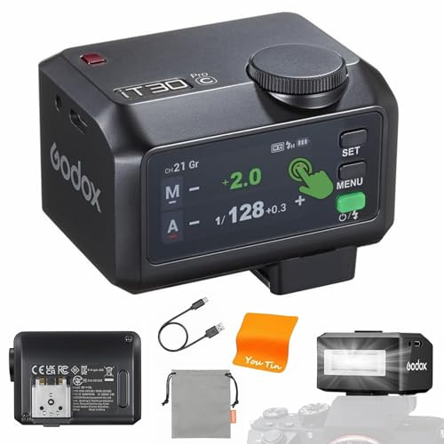 GODOX IT30PROC iT30Pro-C IT30PRO C TTL Kamerablitz&Drahtloser Blitzauslöser, 2.4GHz HSS 1/8000S, Blitzgeräte Eingebauter Diffusor, 560 Blitzen Full-Color Touchscreen GODOX Blitz für Canon Kamera