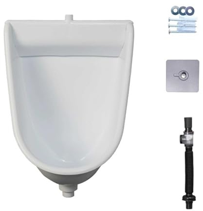 RTTZBOZ Urinarios de Plástico de Pared para Hombres con Manguera, para El Hogar, Baño Exterior, Desviador de Orina, Baño, Garaje para Adultos(White)