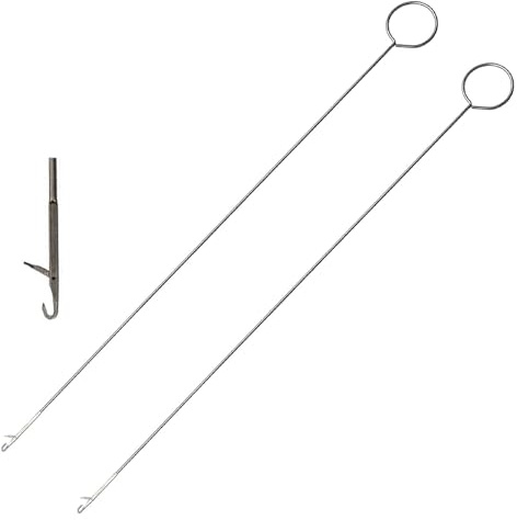 2 Pcs Loop Turner Sewing Tool with Latch Hook, Stainless Steel Sewing Loop Kit, Sewing Accessories, for Fabric Tube Straps Needle Strips DIY Accessories