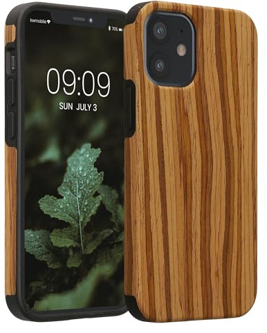 kwmobile Hülle kompatibel mit Apple iPhone SE (2022) / SE (2020) / 8/7 - Holz TPU Case Handy Schutzhülle - Backcover Cover Holz Maserung Vintage Braun