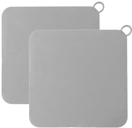 2 Piezas Tapa Desague Ducha, 20 x 20 cm Tapa Desagüe Antiolores | Alfombrilla de drenaje de silicona gris desodorizante para cocina, baño, inodoro, prevención de olores