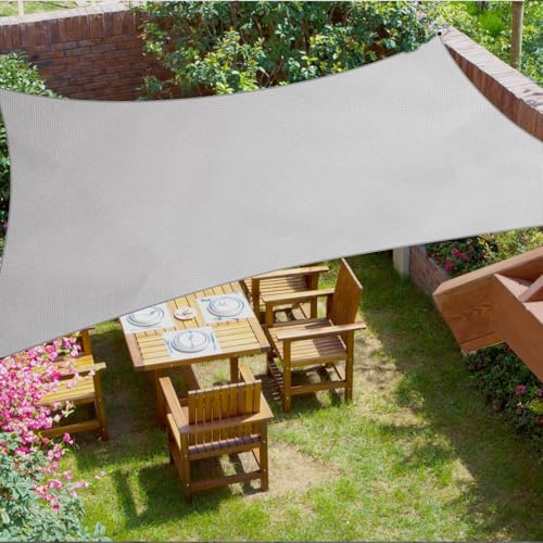 CIXMUS Sonnensegel Wasserdicht & UV-Schutz, Verdickter 420D Oxford-Stoff – Perfekter schattiger Rückzugsort für Balkon, Garten & Terrasse, Grau (4x5m Grau)