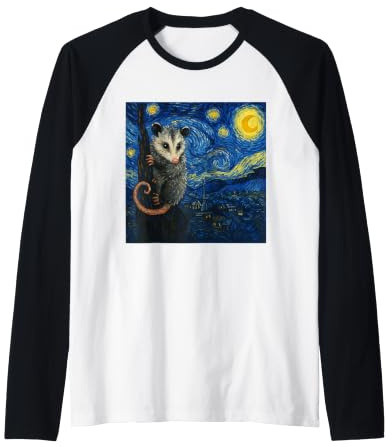 Starry Night Opossum Van Gogh Possum Raglan