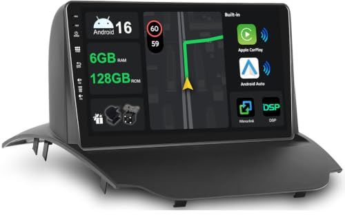 KEC 9 [6G+128G] Android 16 Autoradio Für Ford Ecosport 2013-2017 mit navi Octa Core-[Eingebauter CarPlay/Android Auto/DSP/Mirror Link/GPS Navi/360 Camera/Bluetooth 5.0/WiFi/USB
