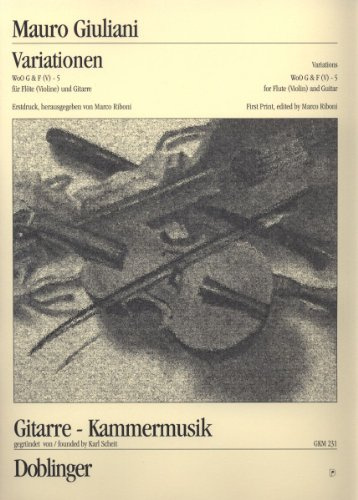 „Variationen“ Partitur und Stimmen für Blockflöte und Gitarre von Mauro Giuliani
