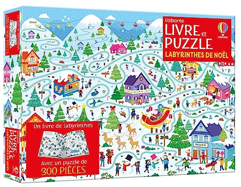 Les labyrinthes de Noël - Coffret livre et puzzle: Avec un puzzle de 300 pièces