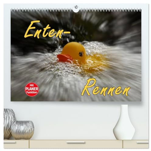 Enten-Rennen (hochwertiger Premium Wandkalender 2026 DIN A2 quer), Kunstdruck in Hochglanz: Badewannen-Enten in Aktion (CALVENDO Spass)