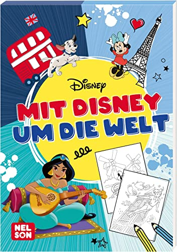 Disney Kreative Beschäftigung: Mit Disney um die Welt: Über 60 Ausmalbilder | Malblock für Kinder ab 4 Jahren