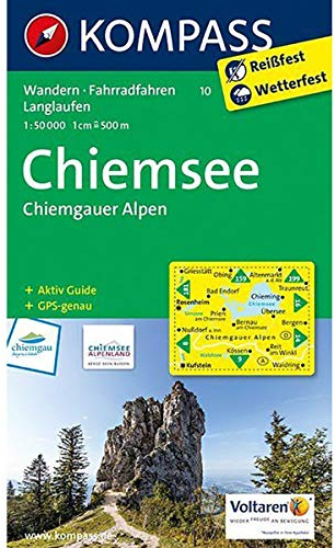 KOMPASS Wanderkarte Chiemsee - Chiemgauer Alpen: Wanderkarte mit Aktiv Guide, Radwegen und Loipen. GPS-genau. 1:50000 (KOMPASS-Wanderkarten, Band 10)