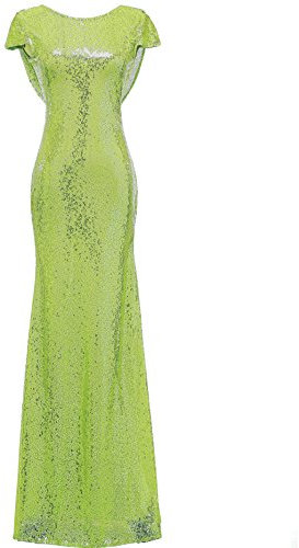 Vestido largo de Solovedress, para mujer, corte sirena, con lentejuelas brillantes, para fiestas de graduación formales o para damas de honor Verde lime green 46