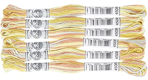 DMC 517-4508 Embroidery Floss Cotton 4508 Yellow 8 Metres