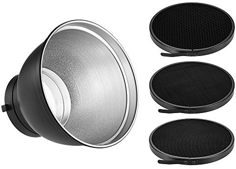 Andoer 7 Riflettore Diffusore Lampada Shade con griglia a nido d'ape 10° 30° 50° per Bowens Mount Studio Strobe Flash Light Speedlite