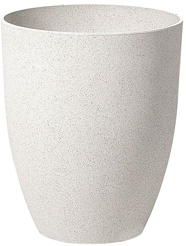 Blumentopf Mineralwerkstoff cremeweiß rund 35x35 cm 42 cm hoch modern Outdoor & Indoor Croton