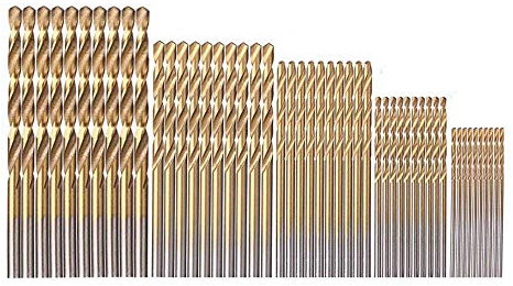 Gasea 50pcs Mini Twist Drill Bit Set, Micro Precision 1/1.5/2/2.5/3mm Bits with Titanium Coated High Speed Steel for Wood Plastic Aluminum Alloy