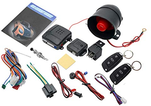 MASO Stil 18 Auto-Zentralverriegelung Universal Auto Remote Central Kit Fahrzeugtürschloss mit Stoßsensor + Contorl Box + 2 Ersatz-Fernbedienungen für Auto-Zentralverriegelung