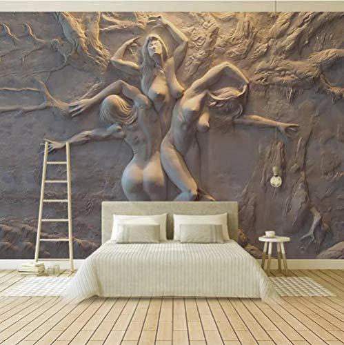Papier Peint 3D Femme nue Des Fresques Peintes À La Main Moderne Intissé Art Décoration Murale,350cmx250cm