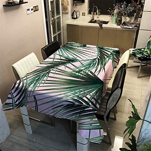 Morbuy Nappe Rectangulaire Nappe de Table Imperméable Étanche à l'huile Ménage Table Basse Extérieure Nappe Facile d?Entretien pour Picnic Cuisine Jardin (Roses Feuilles,100x140cm)