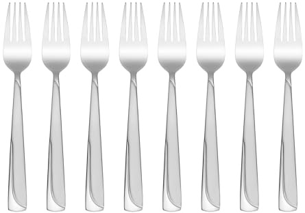 Oneida H135008A Madge Everyday Flatware Dinner Forks, Set of 8 18/0 Stainless Steel, Silverware Set