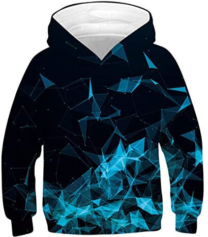 Goodstoworld Hoodie Jungen Pullover Kinder 3D Blaue Rauch Jungen Mädchen Pulli Junges Kapuzenpullover Coole Lange ärmel Sweatshirt Lustige Pullover 6-8 Jahre