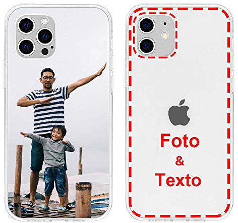 MXCUSTOM Funda Personalizada para Apple iPhone 12/12 Pro, Carcasa Personalizado Telefono movil Transparente Blando TPU con Foto Imagen Texto Disena (FXT-CR-P1)