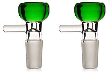 Green Glass Bowl Head Adaptor, 2 Pack 14mm Male Glass Bong Bowl Adaptor (Sizi 1)