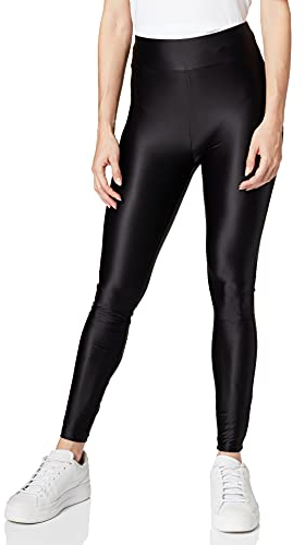 Urban Classics Damen Ladies Highwaist Shiny Metalic Leggings Hose, Black, S