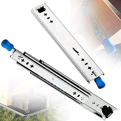 ZH-VBC 2 Pezzi Aggiornamento Guide Scorrevoli per Cassetti, Guide di Scorrimento Industriali Pesanti con Serratura, Staffa per Binario Scorrevole, Portata Fino A 120 kg,60inch(1500mm)