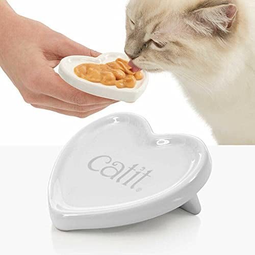 Catit Food Supplies Heart Creamy Plate
