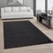 Paco Home Teppich Wohnzimmer Schlafzimmer Esszimmer Kurzflor Moderne Optik Einfarbig Pastell, Grösse:200 cm Quadrat, Farbe:Schwarz