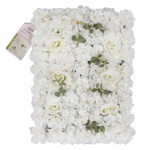 Ginger Ray White Rose Artificial Foliage Tile Wedding Party Decoration Backdrop Banner