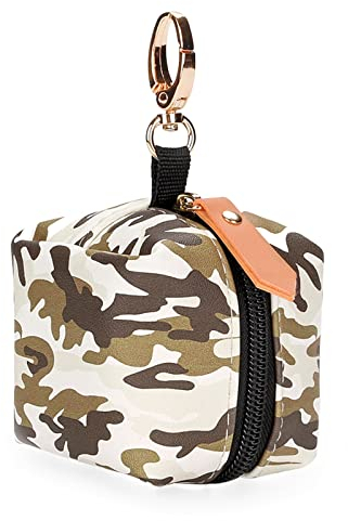SONARIN Tragbare Schnullerbox für Baby mit Verschluss für Wickeltaschen,PU Schnullerhalter Schnullertasche Schnuller Aufbewahrungsbox für die Aufbewahrung von 2 Schnullern(Camouflage)