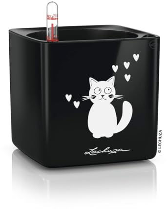 Lechuza® 'Cube Glossy Cat 14, schwarz highgloss, 14 x 14 x H 13,5 cm