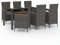 vidaXL Gartenmöbel Set 7-TLG. mit Auflagen Gartengarnitur Sitzgarnitur Sitzgruppe Gartenset Gartentisch Gartenstuhl Tisch Stühle Poly Rattan Schwarz Grau