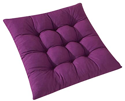FANSU Stuhlkissen 1 2 4 6er Set, Sitzkissen 45x45cm, Stuhl Kissenauflage mit Schleife, Sitzpolster Weiches Stuhlauflage Atmungsaktiv Sitzauflage Gartenkissen (1 Stück,Violett)