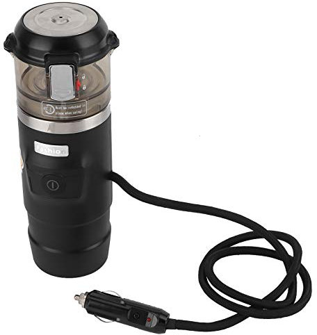 Cafetière électrique portable pour voiture 12 V Allume-cigarette avec chauffage Infuseur à café de voiture à service unique pour voyage, camping
