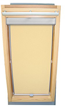 Sichtschutz-Rollo für VELUX Dachfenster für TYP GGL/GPL/GGU/GPU - UK08 - Farbe Creme - mit BLENDE und Haltekrallen - KLICK Montage